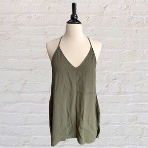 LUSH. Small. Army green, racer back tunic.